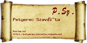 Petyerec Szavéta névjegykártya